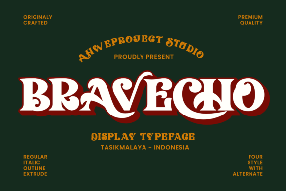 Bravecho: A Distinct Serif Display Font for Editorial Design