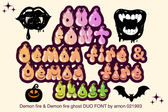 Demon Fire Duo: The Spooktacular Display Typeface for Halloween Creators